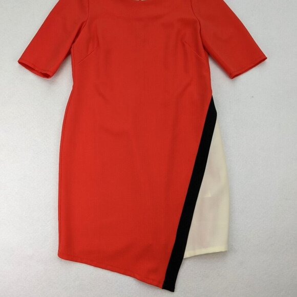 Signature by Robbie Bee Women's Dress Size 14 Orange Sheath - Picture 2 of 15